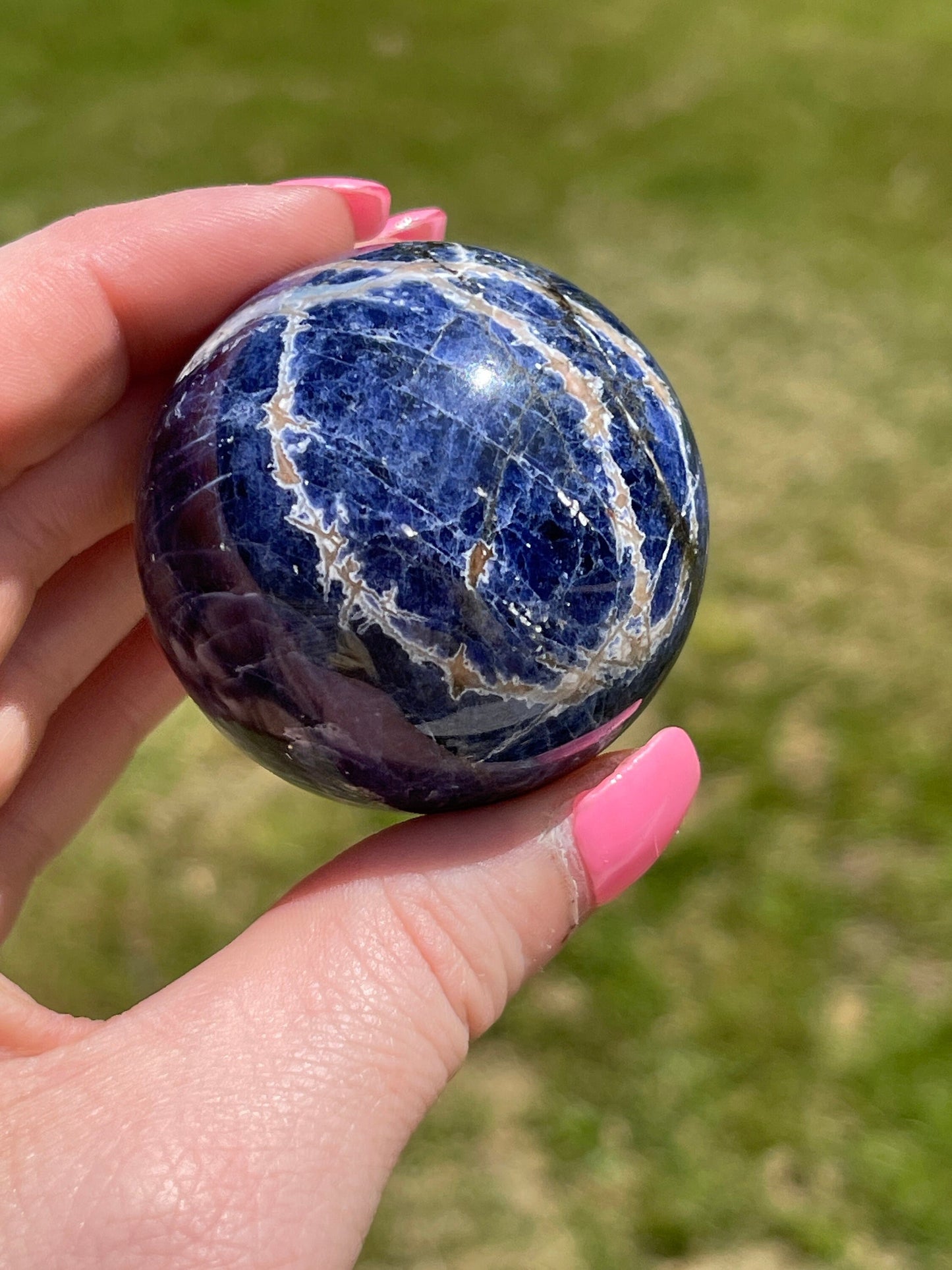 Sodalite Crystal Sphere: Meditation Stone, Third Eye Chakra