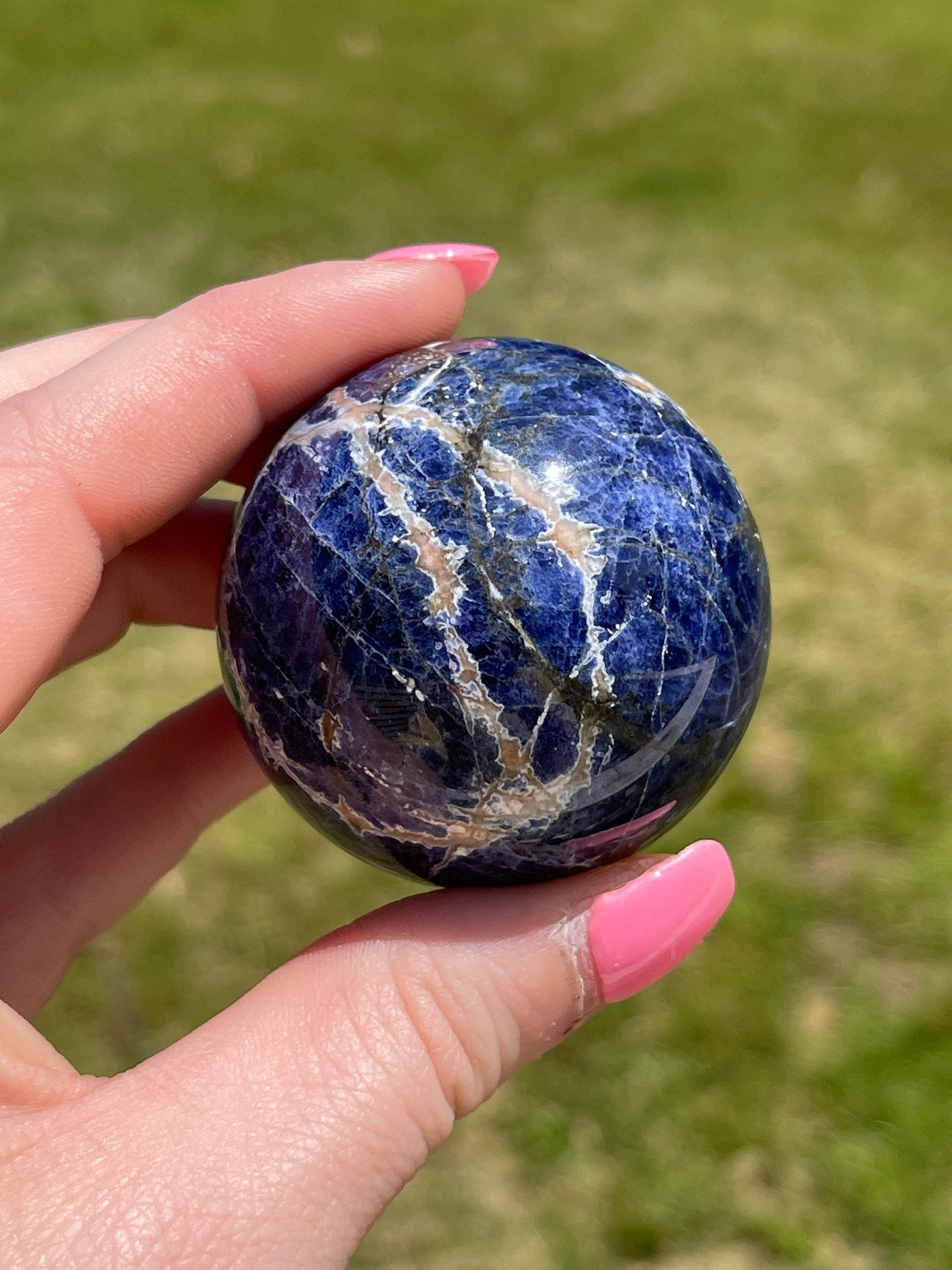 Sodalite Crystal Sphere: Meditation Stone, Third Eye Chakra