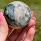 Pink amethyst with moss agate sphere | crystal gift | meditation stone | crystal carving | sparkle