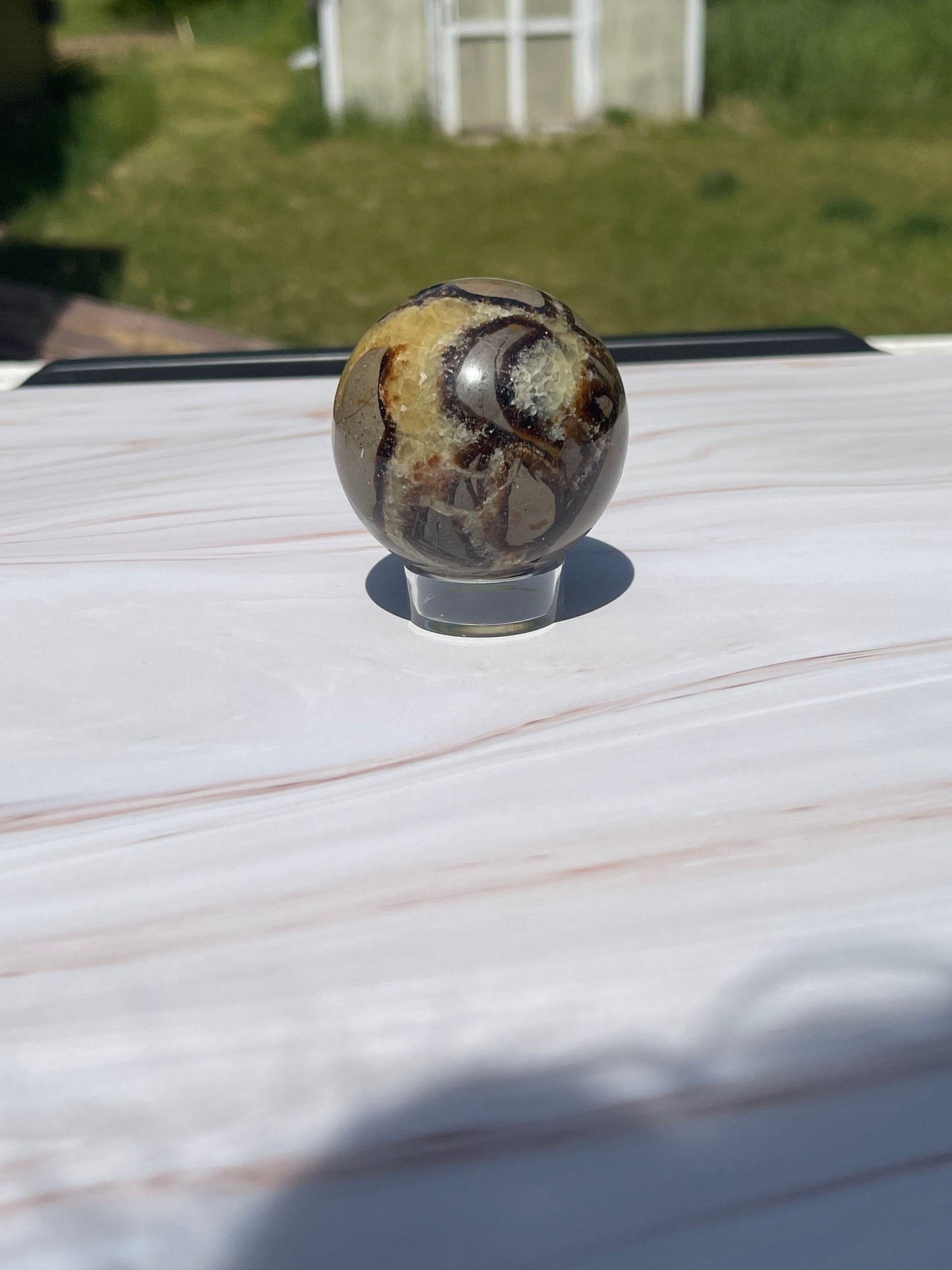 Septarian crystal sphere carving a | meditation | banding | creativity | crystal gift