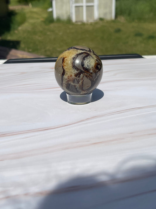 Septarian crystal sphere carving a | meditation | banding | creativity | crystal gift