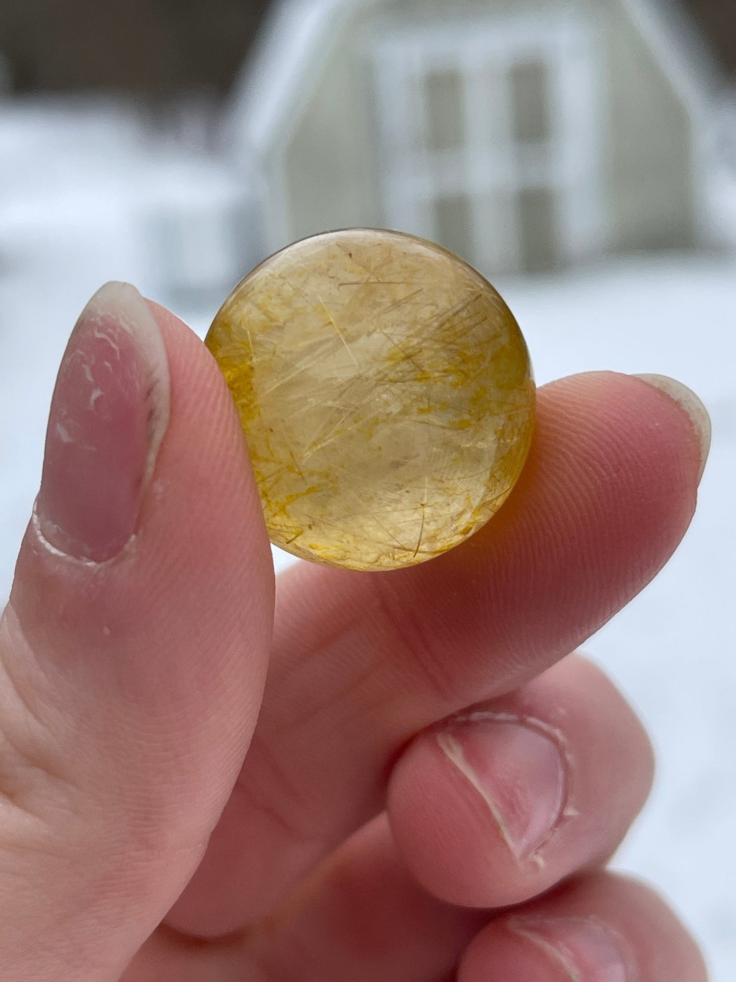 Rainbow Golden Rutile Mini Sphere: Crystal Carving, Meditation Stone