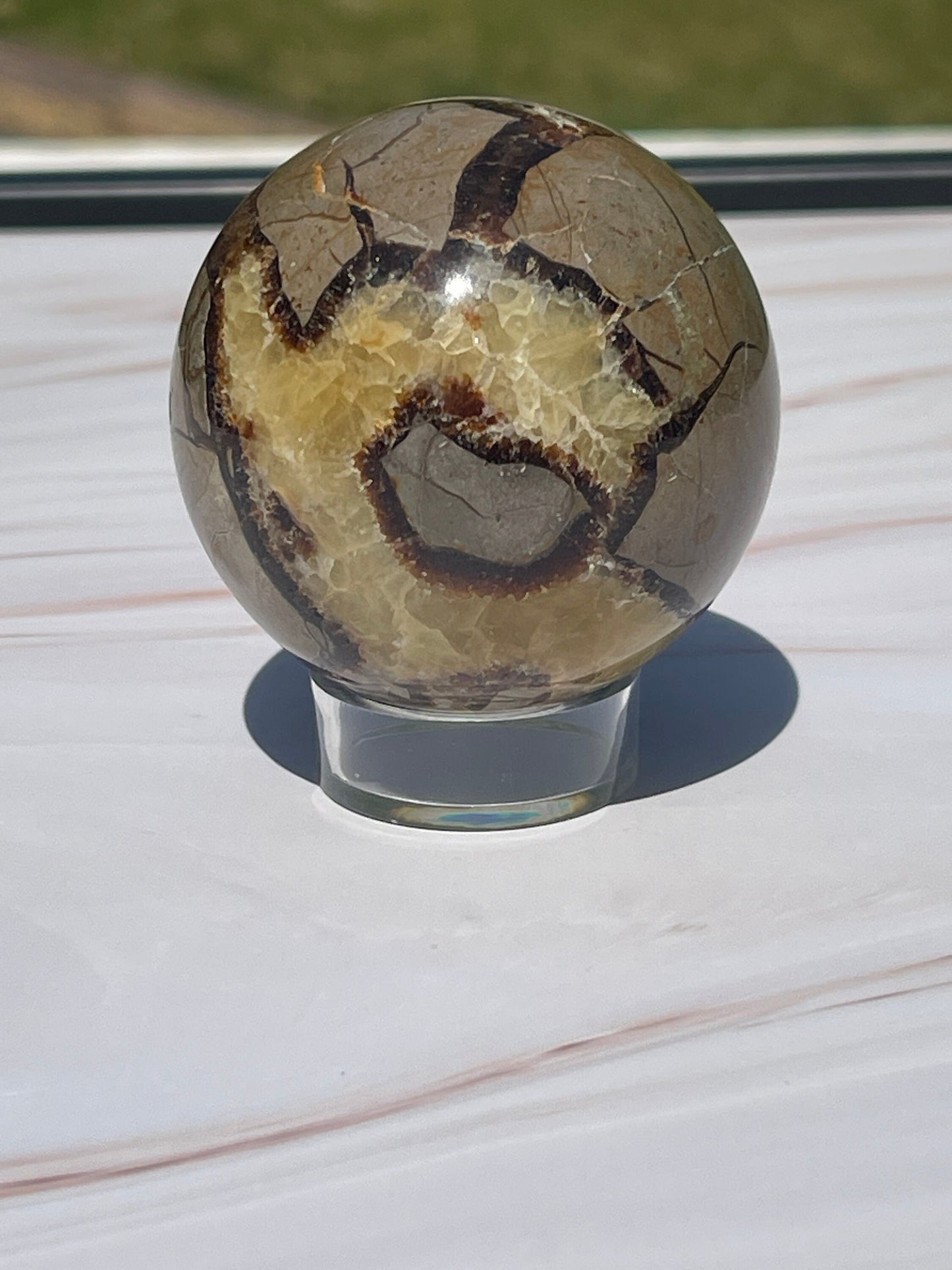 Septarian crystal sphere carving a | meditation | banding | creativity | crystal gift