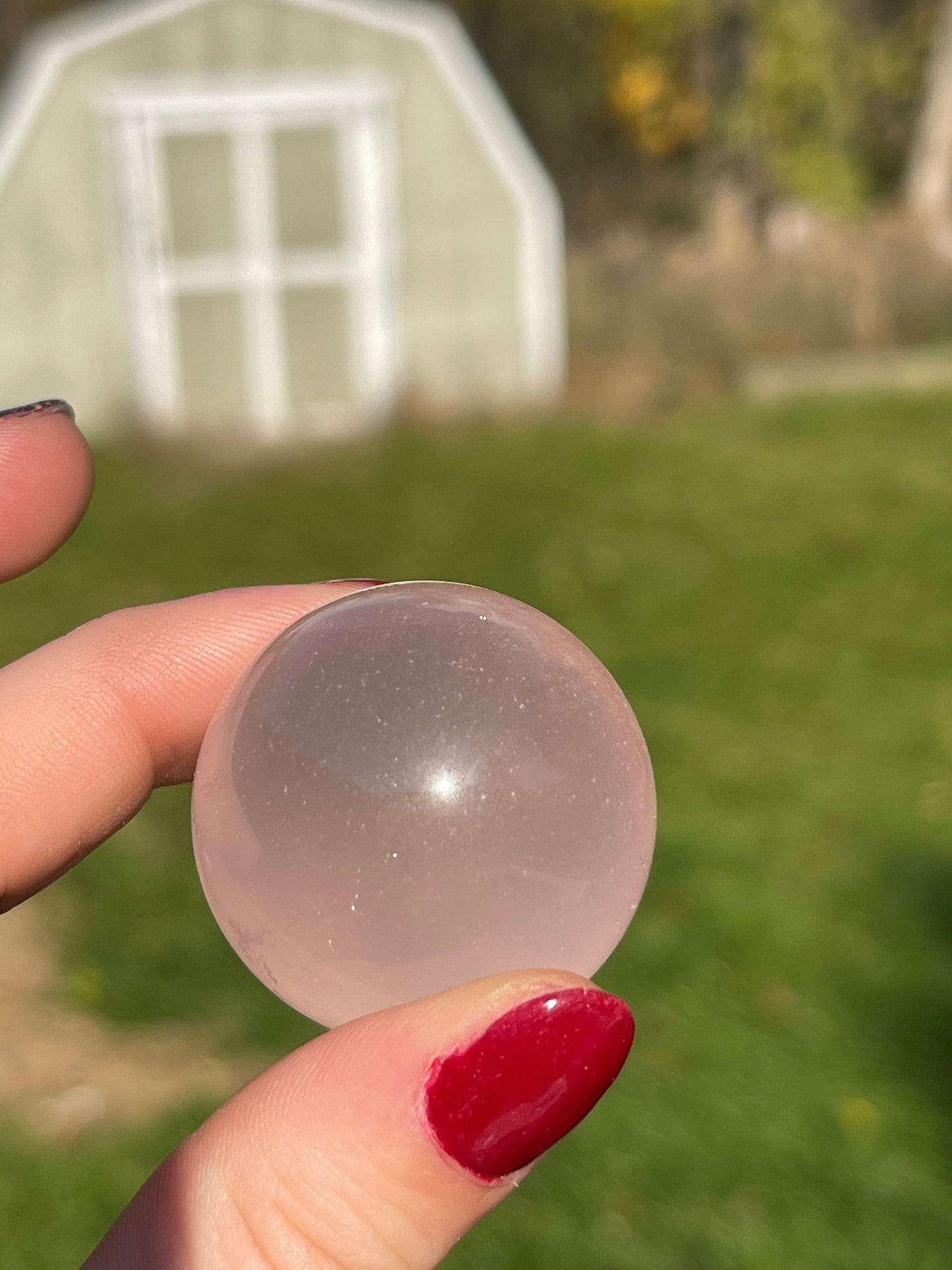 Small Rose Quartz Sphere with Star Flash
