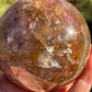 Large Fire Quartz with Golden Healer Quartz Sphere