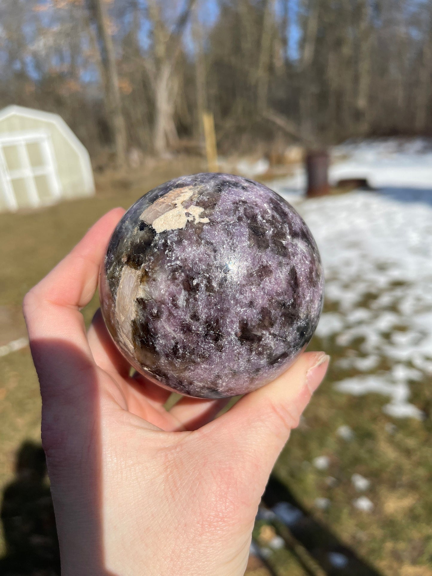 Lepidolite Crystal Sphere