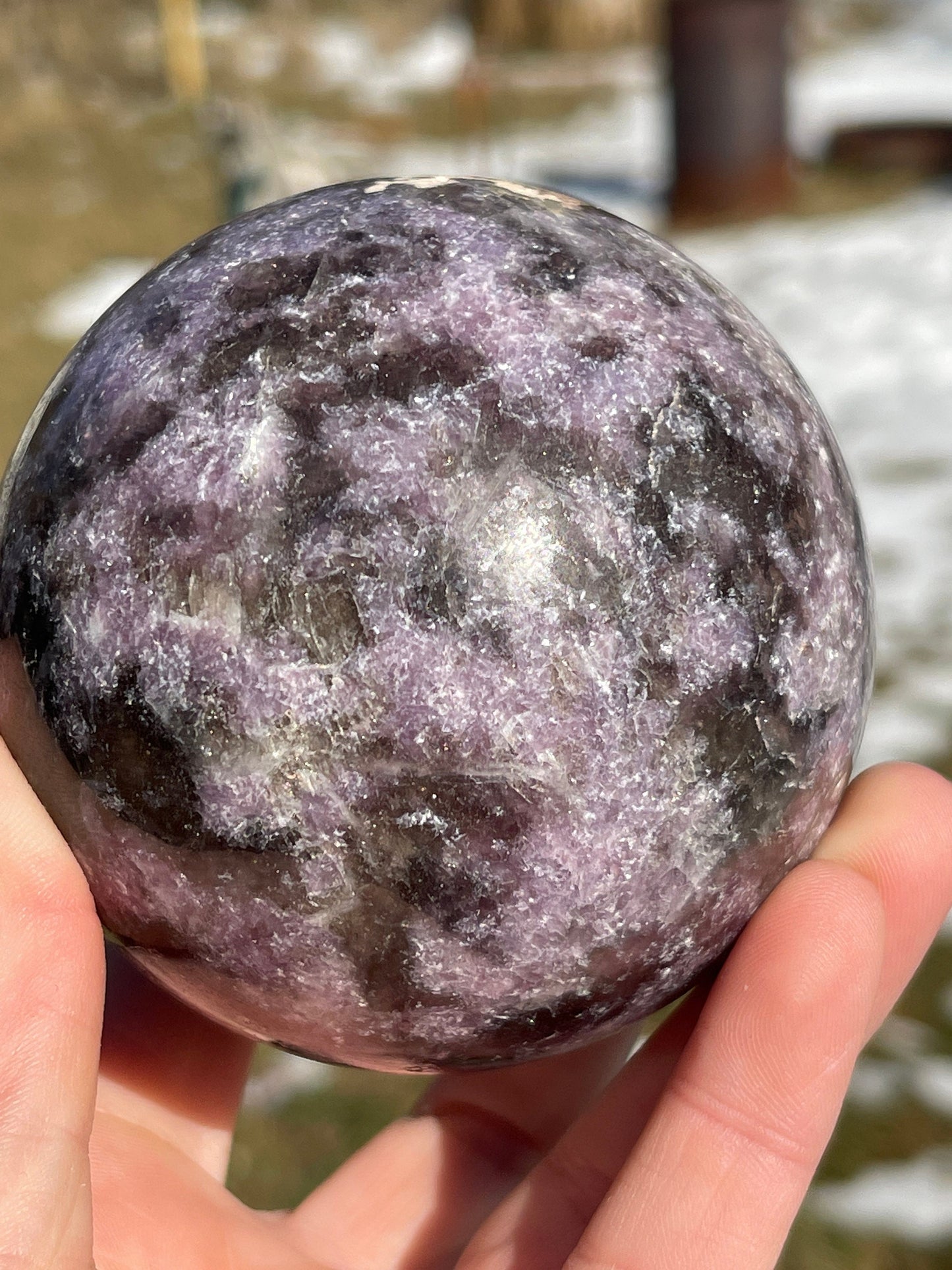 Lepidolite Crystal Sphere