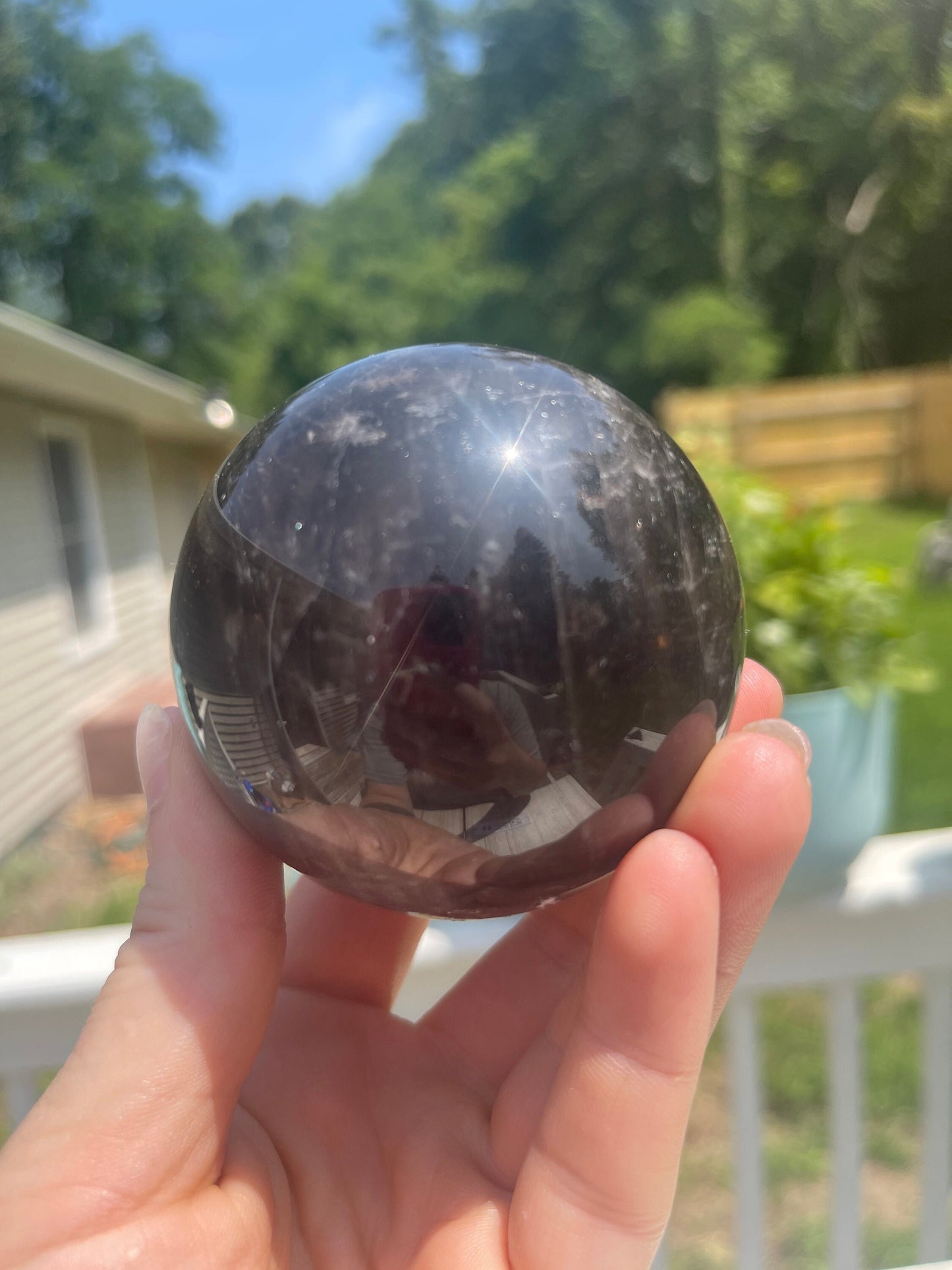 Black Rose Quartz Sphere