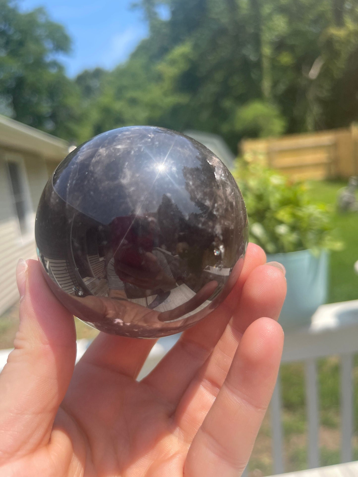 Black Rose Quartz Sphere