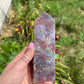 Red moss agate tower