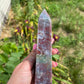 Red moss agate tower