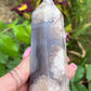 Blue Flower Agate Tower with Druzy