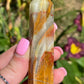 Banded Green Onyx Crystal Point Tower