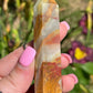 Banded Green Onyx Crystal Point Tower