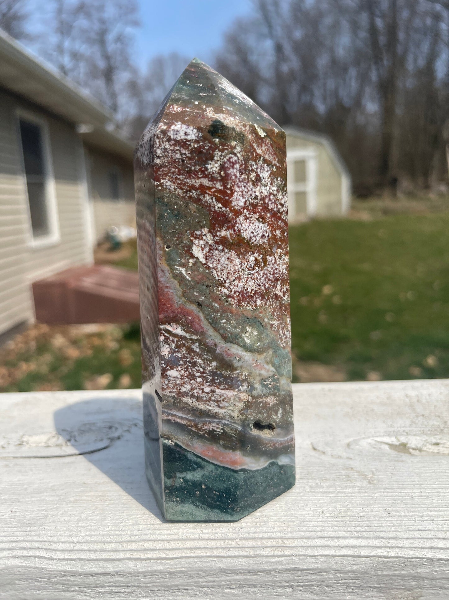 Ocean Jasper Crystal Tower