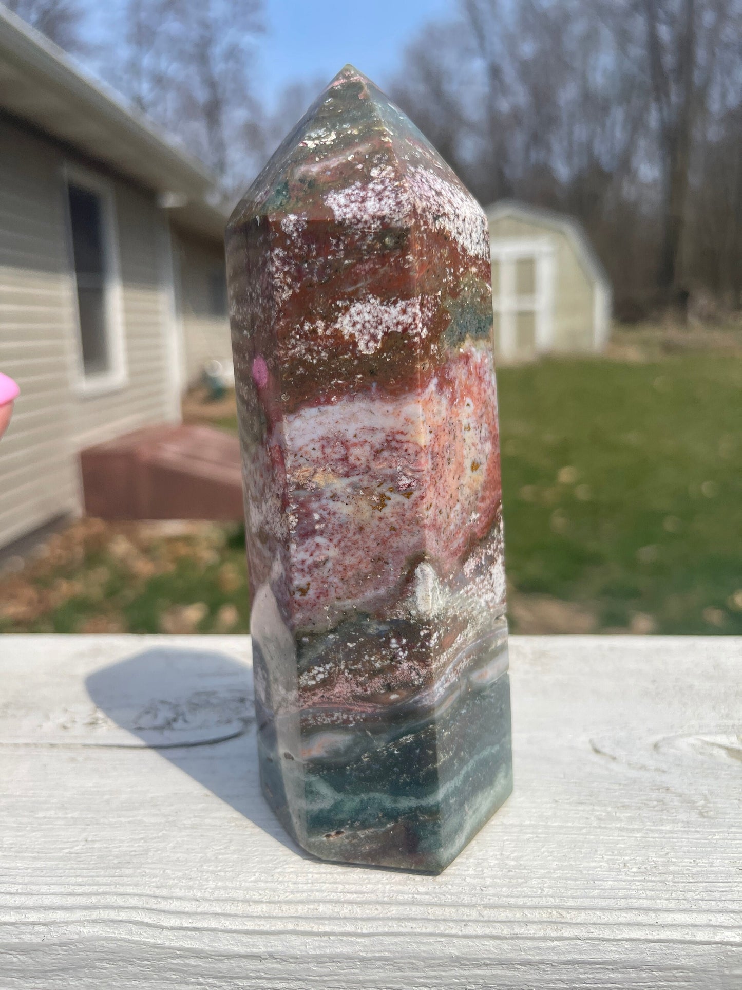 Ocean Jasper Crystal Tower