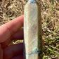 Fynchenite Chrysocolla Crystal Tower: Tranquility Stone