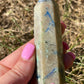 Fynchenite Chrysocolla Crystal Tower: Tranquility Stone