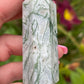 Moss Agate Crystal Tower: Meditation Stone Gift