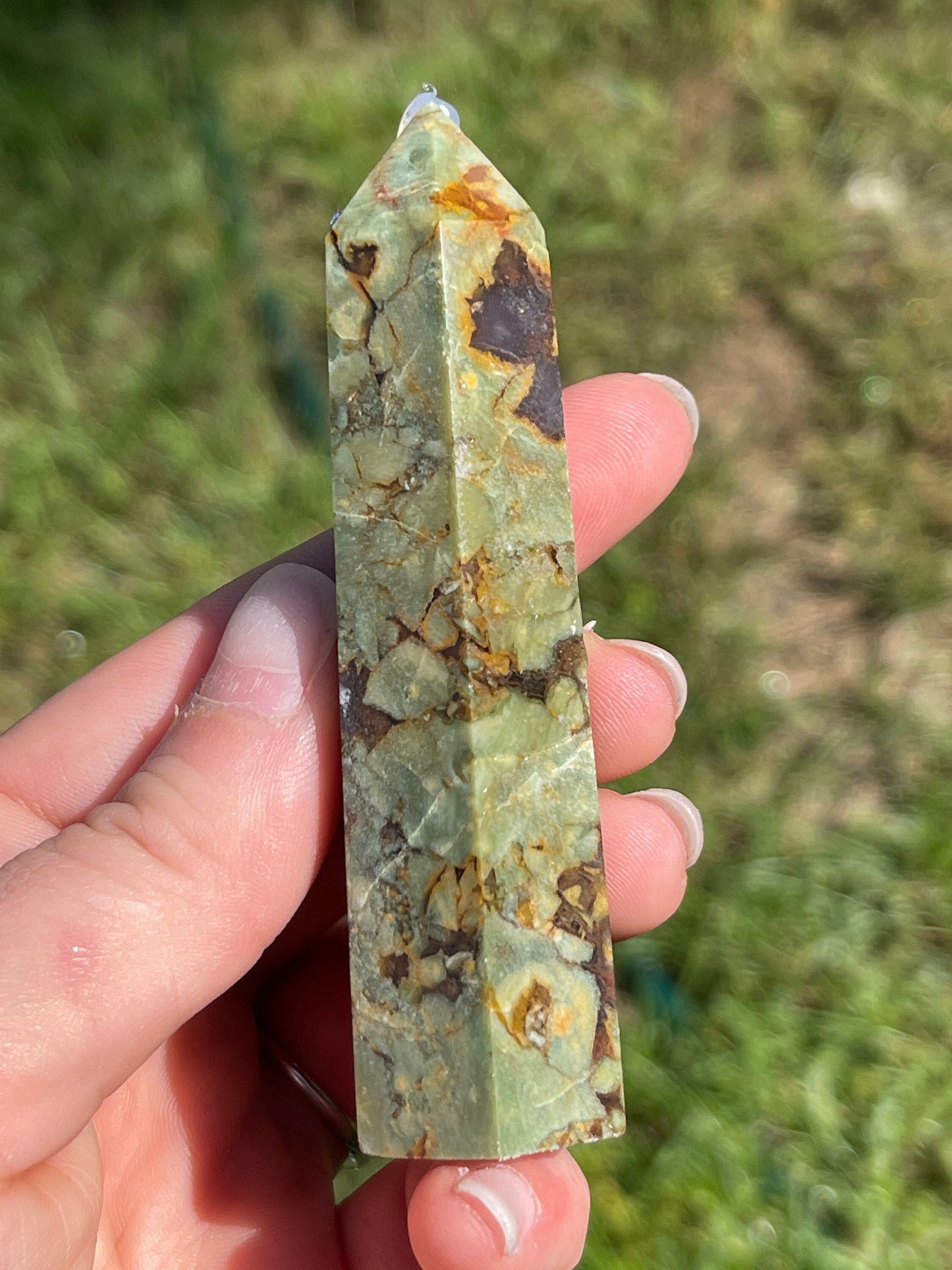 Rainforest Rhyolite Jasper Crystal Tower