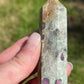 Ruby fuchsite crystal tower