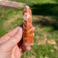 Calcite & Blue Apatite Crystal Tower