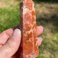 Calcite & Blue Apatite Crystal Tower