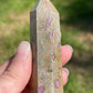 Ruby fuchsite crystal tower
