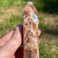 Calcite & Blue Apatite Crystal Tower
