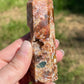 Calcite with Blue Apatite Crystal Point Tower