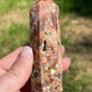 Calcite with Blue Apatite Crystal Point Tower