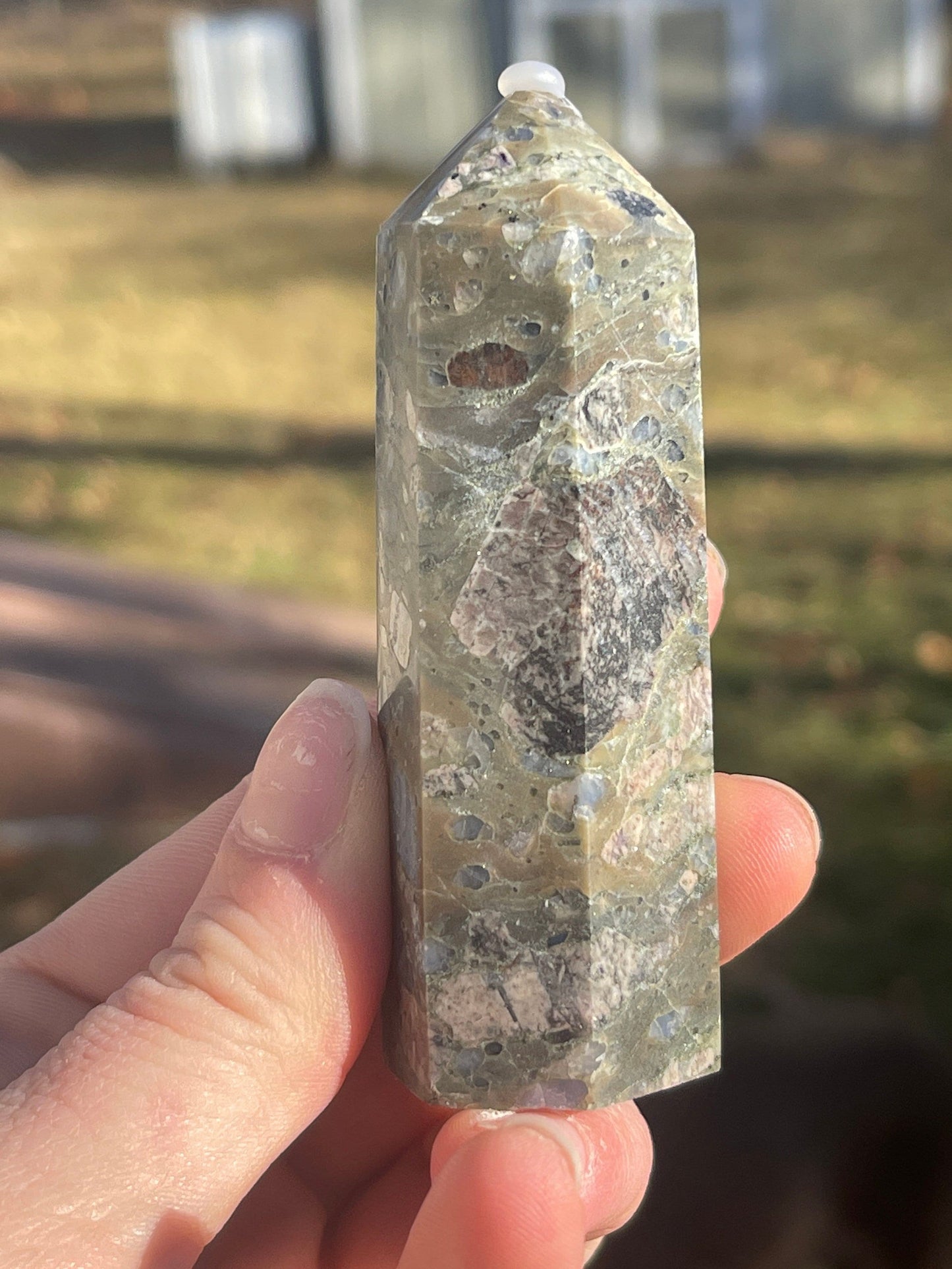 Llanite crystal tower d | que sera | crystal carving | meditation stone