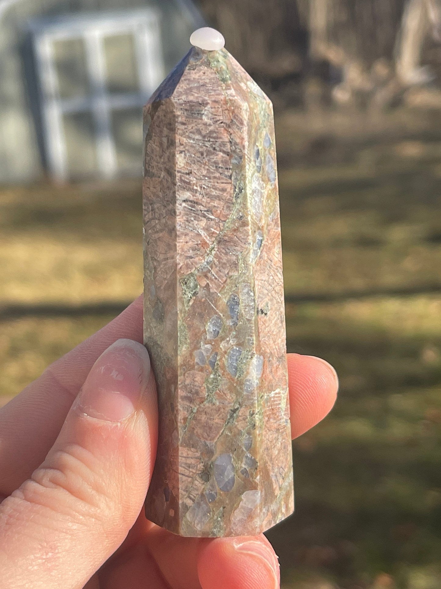 Llanite crystal tower f | que sera | crystal carving | meditation stone