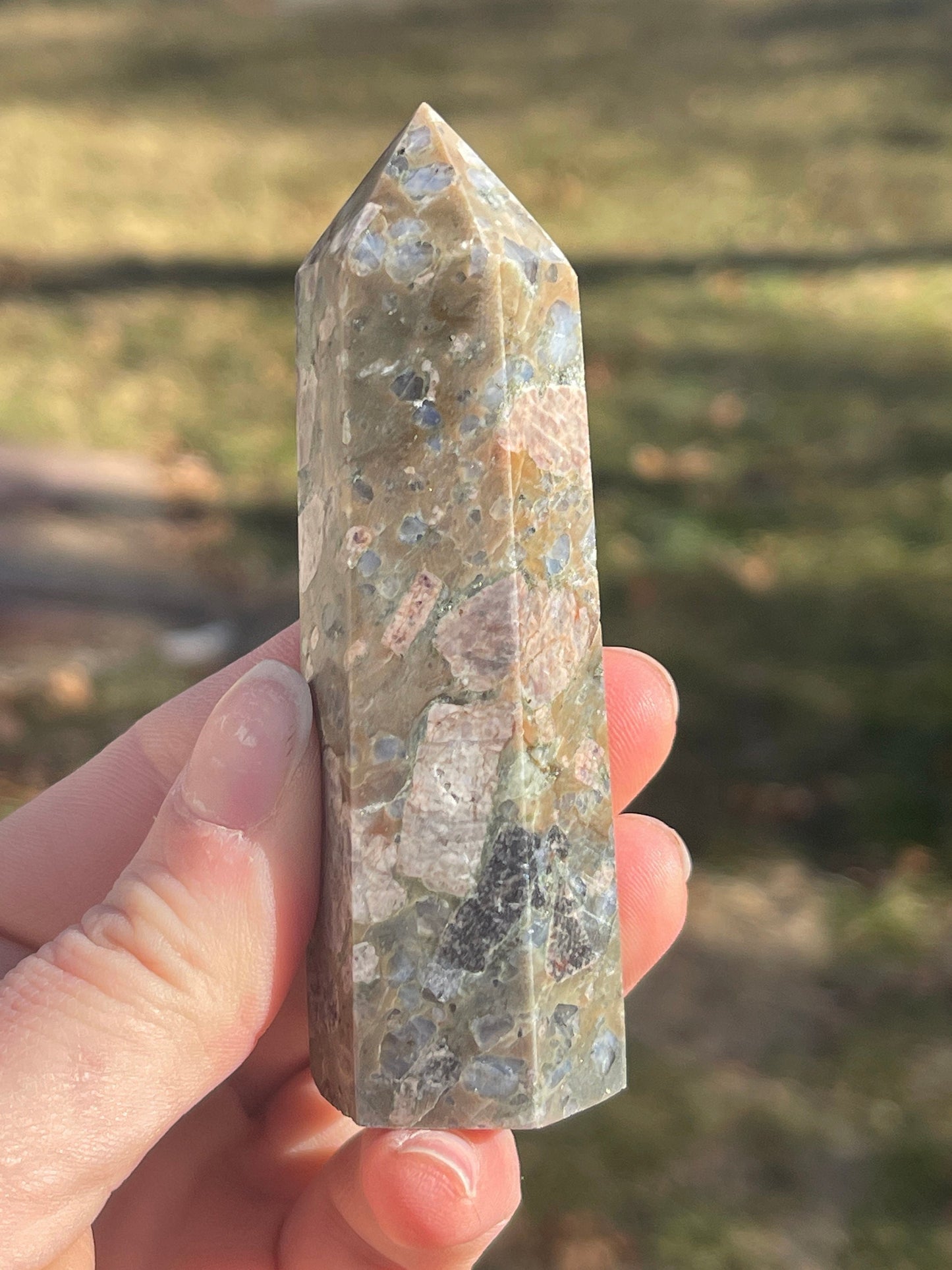 Llanite crystal tower e | que sera | crystal carving | meditation stone