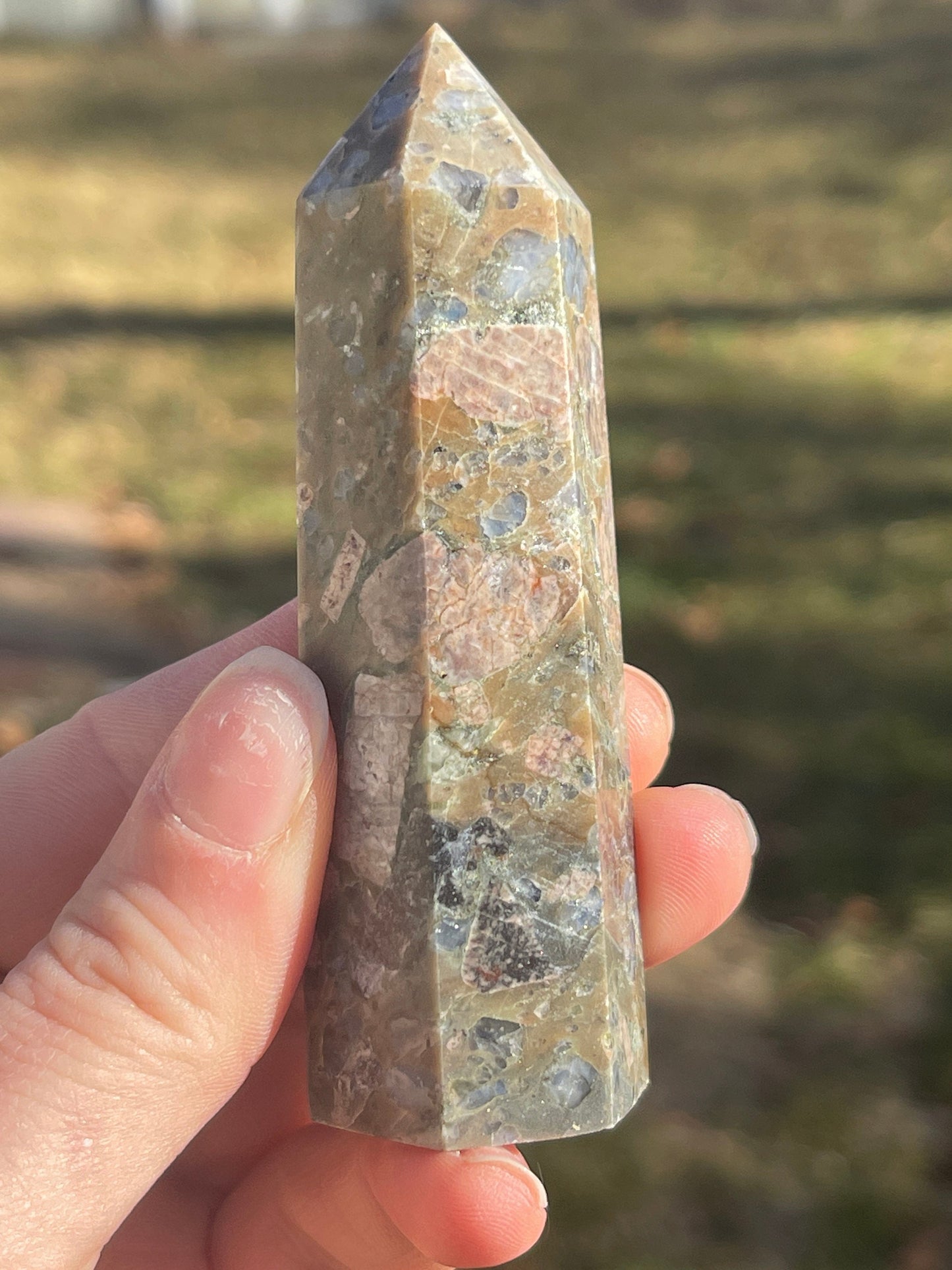 Llanite crystal tower e | que sera | crystal carving | meditation stone