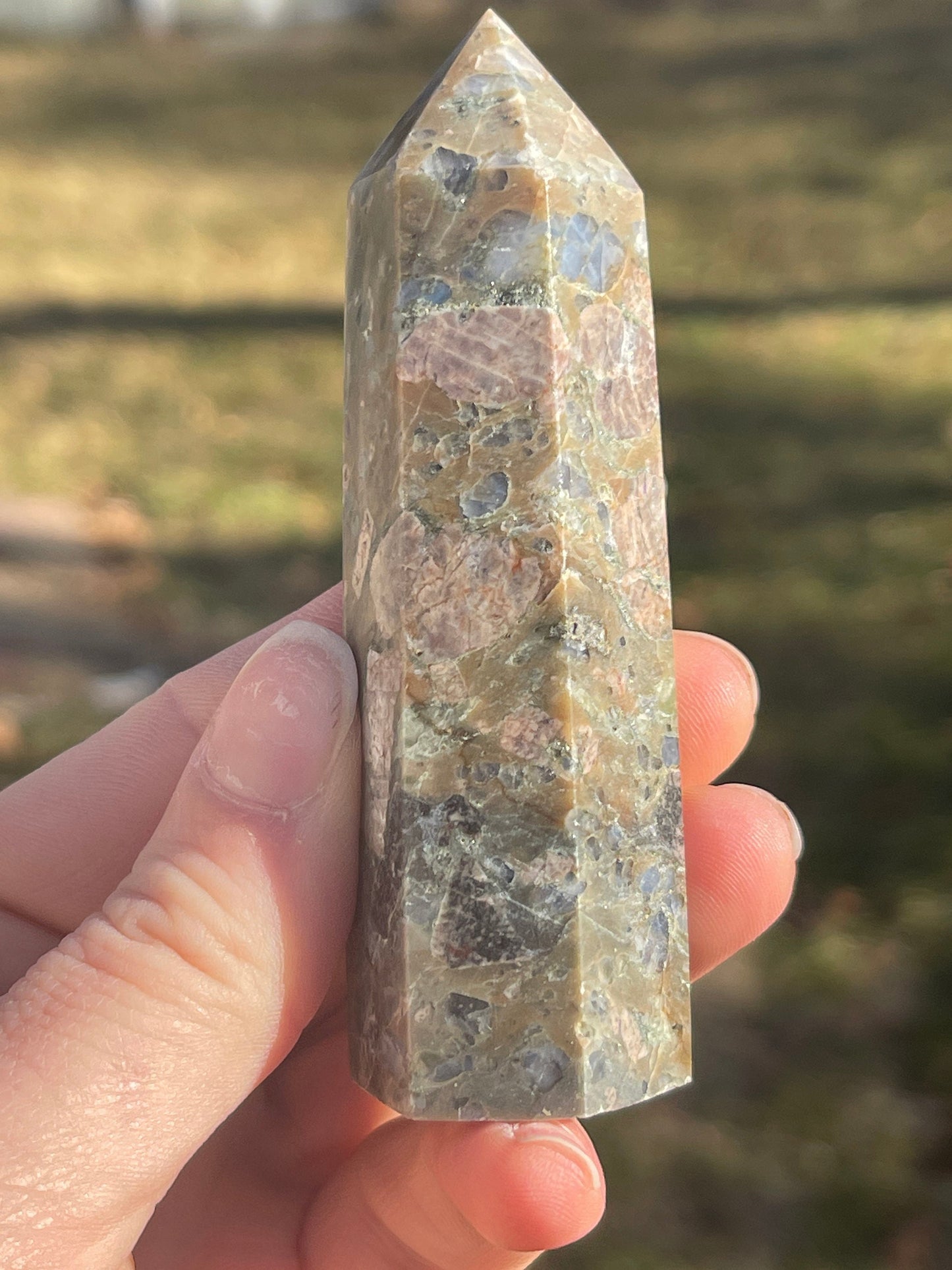 Llanite crystal tower e | que sera | crystal carving | meditation stone