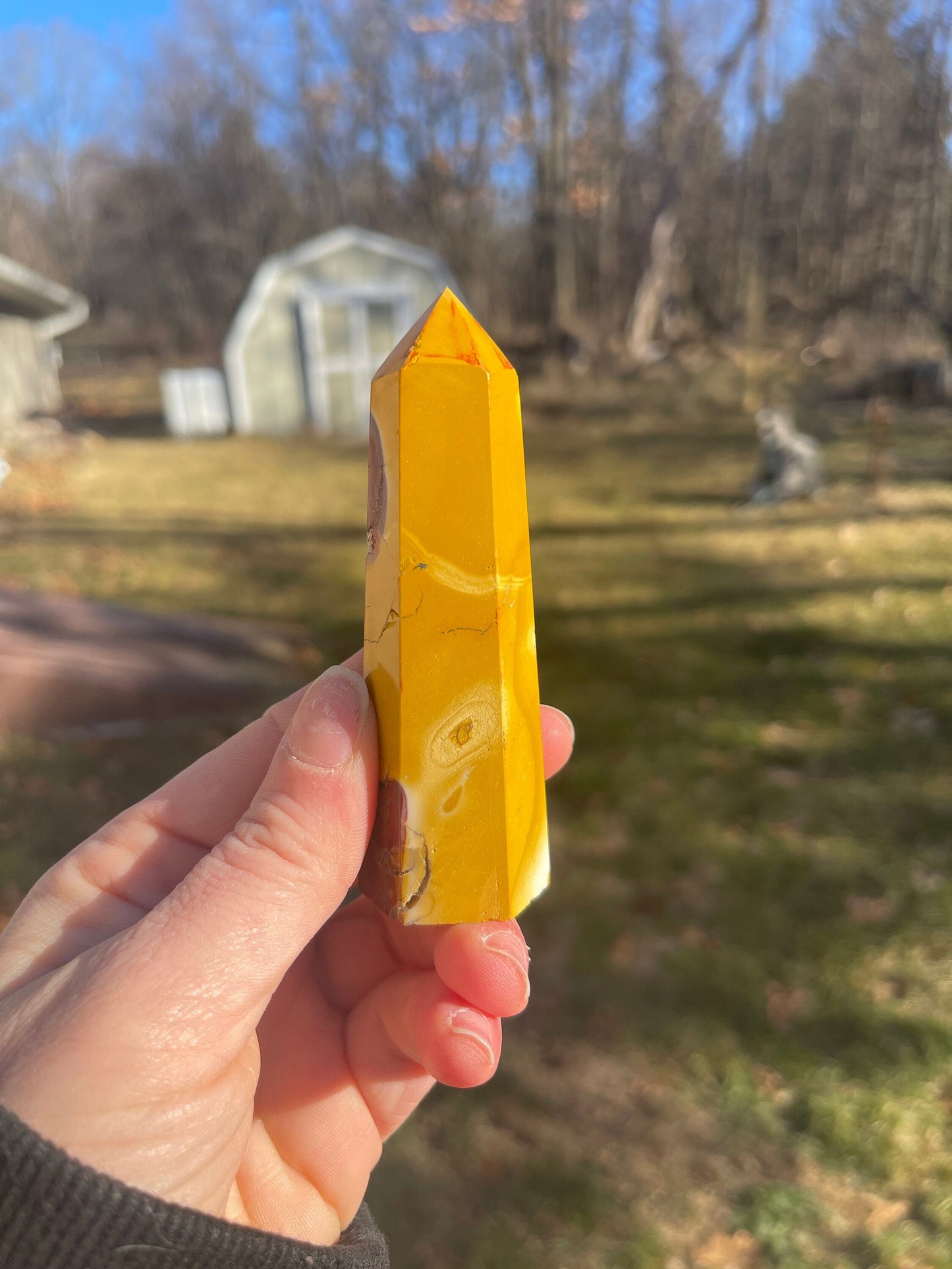 Mookaite Jasper Crystal Tower: Meditation Healing Stone (3.7in)
