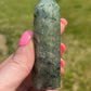 Prehnite Crystal Tower: Meditation Stone Carving (3.2in)