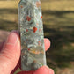 African Bloodstone Crystal Tower D with Pyrite Inclusions | crystal Carving | Meditation Stone | Abundance