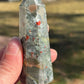 African Bloodstone Crystal Tower D with Pyrite Inclusions | crystal Carving | Meditation Stone | Abundance