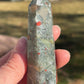 African Bloodstone Crystal Tower D with Pyrite Inclusions | crystal Carving | Meditation Stone | Abundance