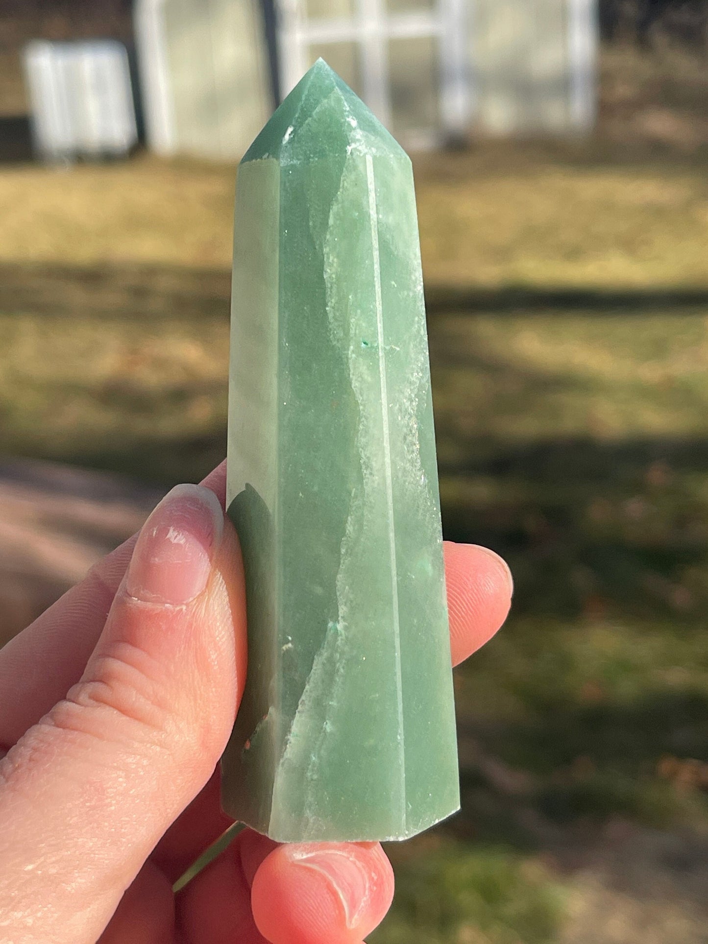 Green Aventurine Crystal Tower D | Meditation Stone | Crystal Carving | Manifest Abundance | Prosperity