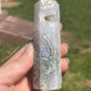 Moss Agate Crystal Tower