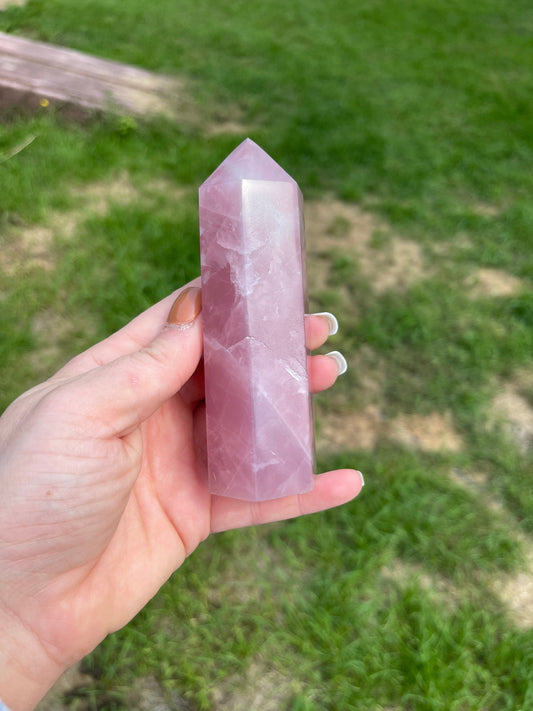 Dark Rose Quartz Crystal Tower