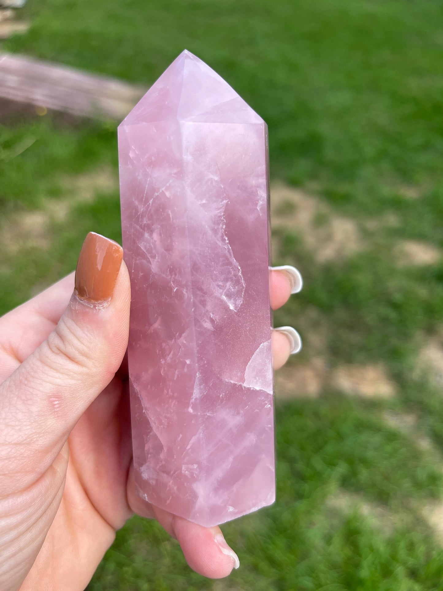 Dark Rose Quartz Crystal Tower