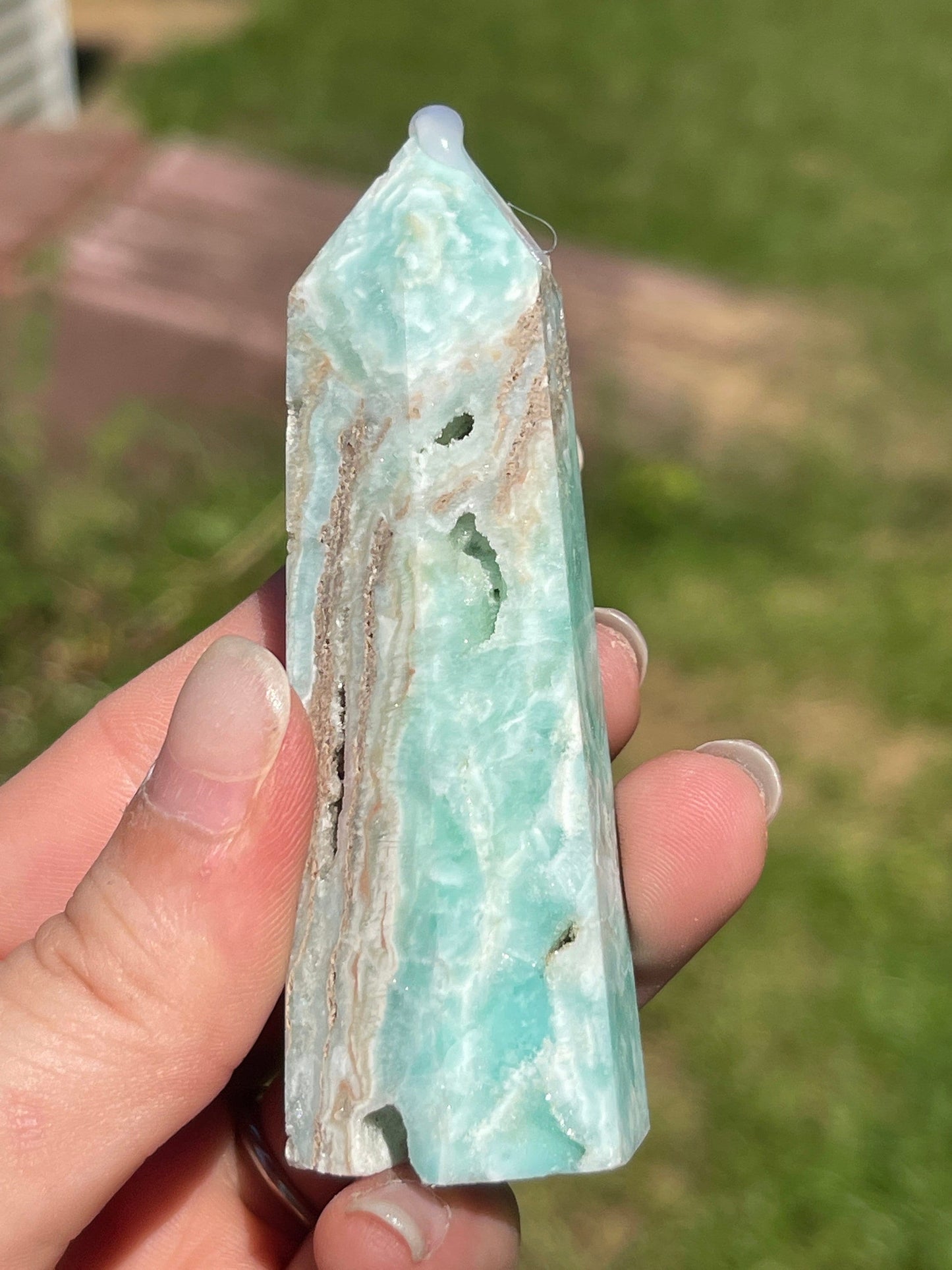Blue Aragonite Crystal Tower