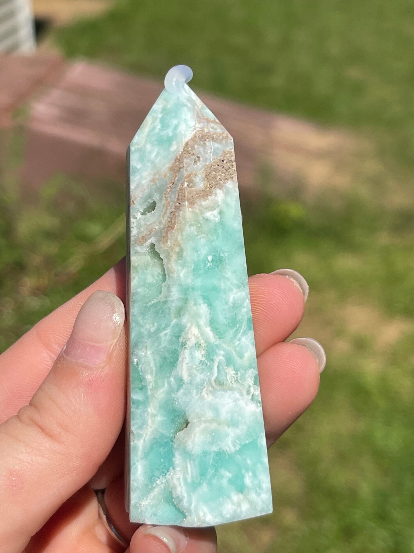 Blue Aragonite Crystal Tower