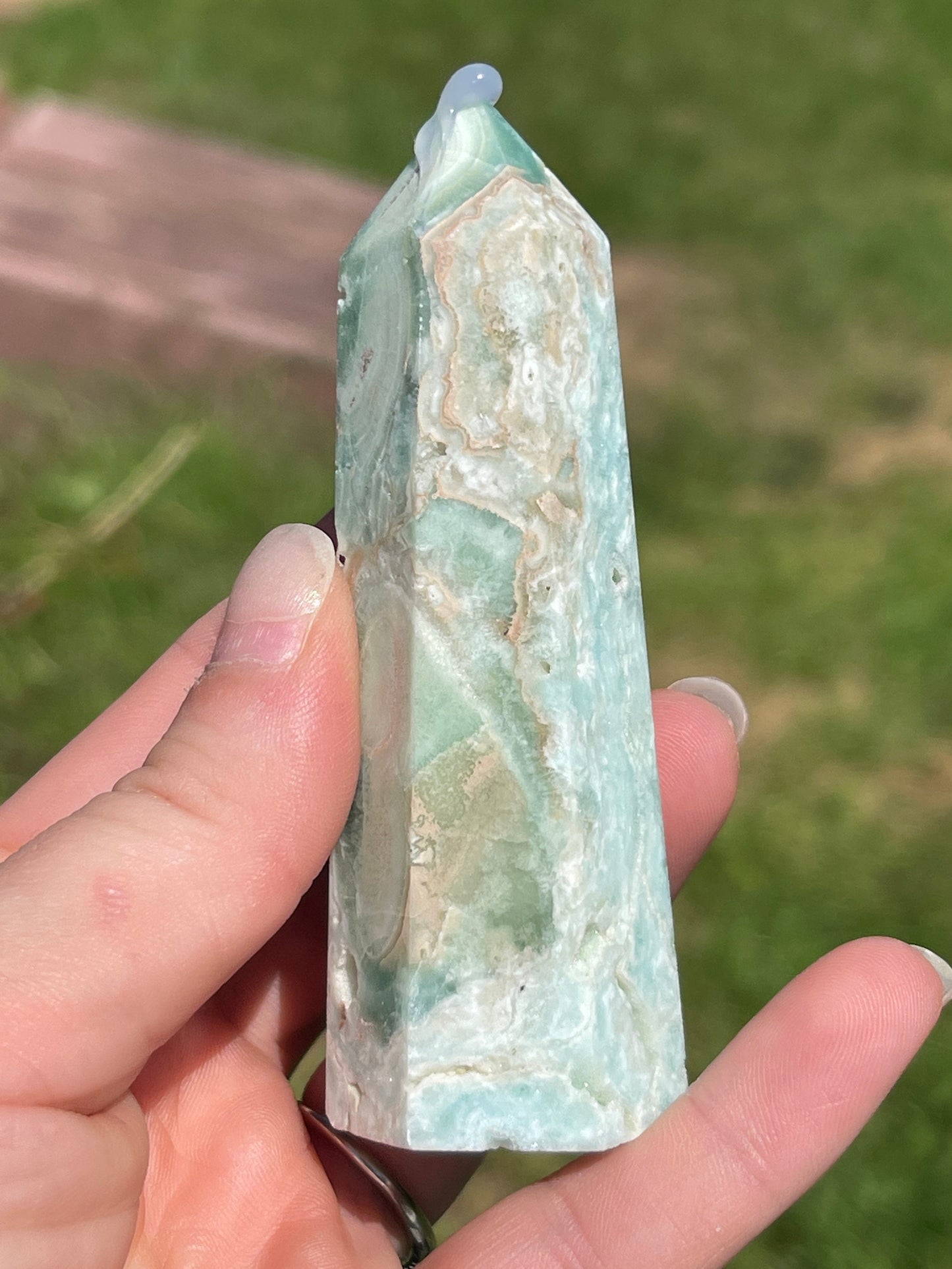 Blue Aragonite Crystal Tower C | Crystal Gift | Meditation Stone