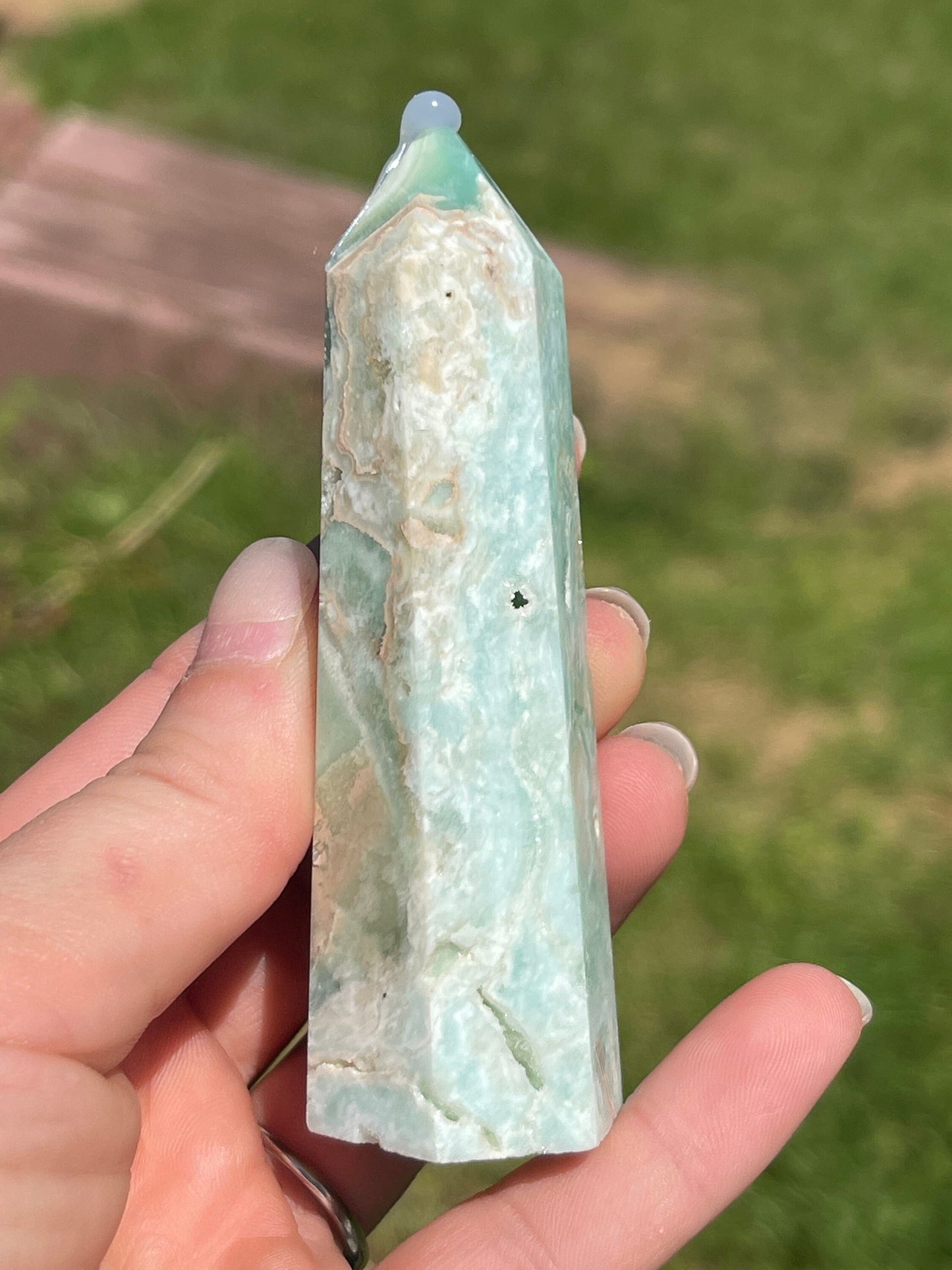 Blue Aragonite Crystal Tower C | Crystal Gift | Meditation Stone