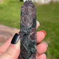 Astrophyllite Garnet Crystal Tower: Firework Stone Carving